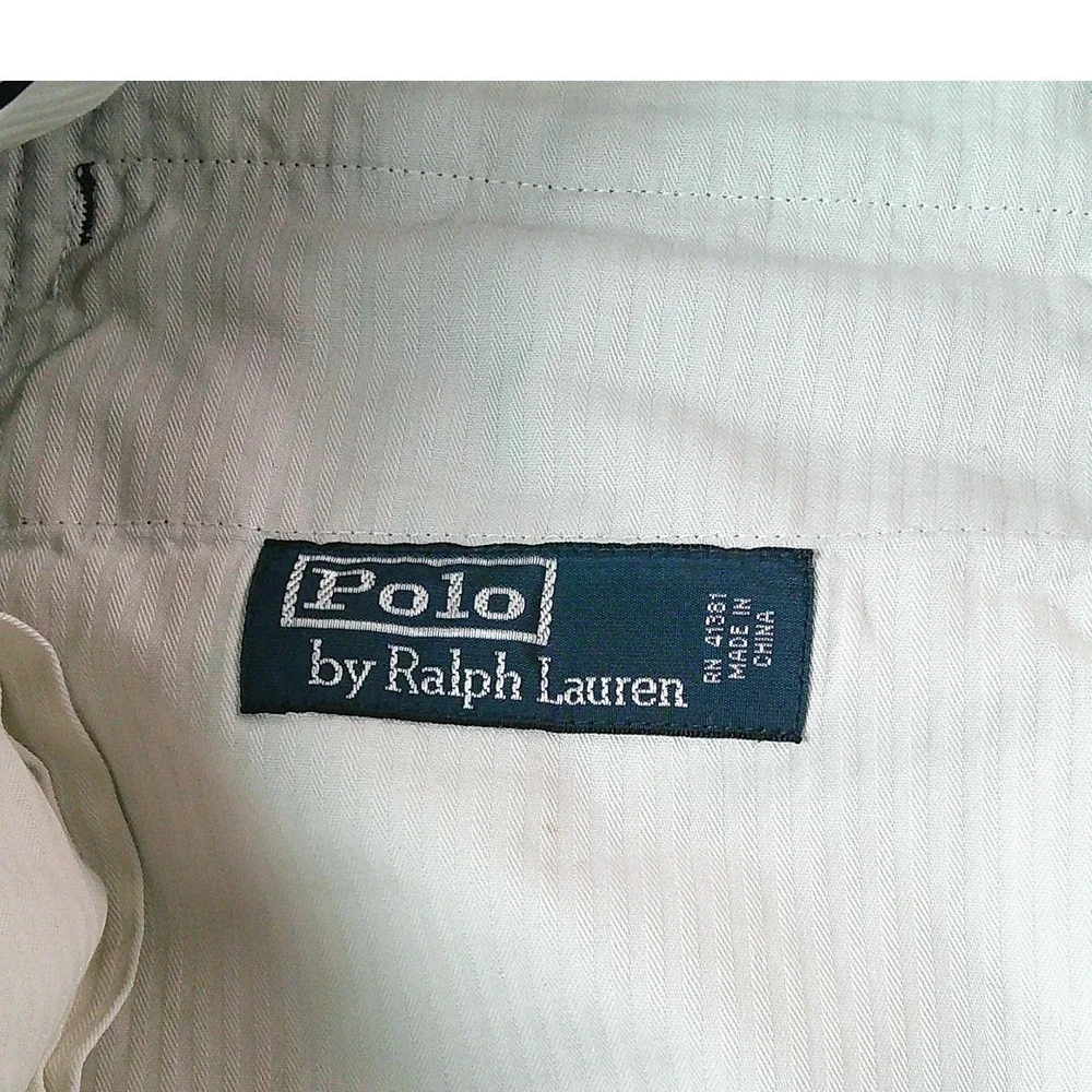 Polo Ralph Lauren Trousers Mens 40/30 Navy Blue Linen Silk Blend Flat Front